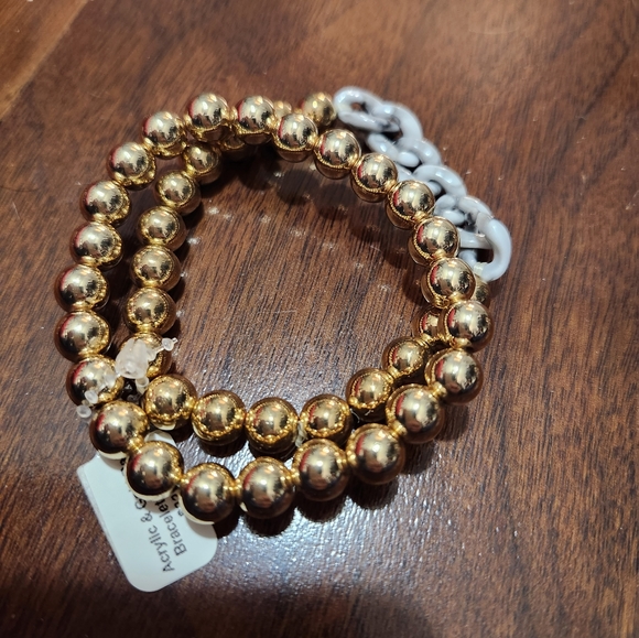 Acrylic and Gold beaded bracelets - Picture 3 of 3
